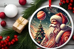 Round Christmas Ornament Sublimation|Clipart Product Image 1