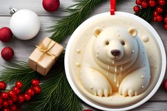 Polar Bear with Depth Round Ornament Sublimation PNG Product Image 2