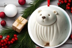 Polar Bear with Depth Round Ornament Sublimation PNG Product Image 2