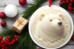 Polar Bear with Depth Round Ornament Sublimation PNG Product Image 2