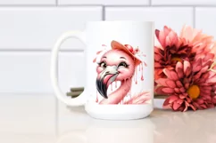 Funny Cute Flamingo Portrait Clipart Product Image 2