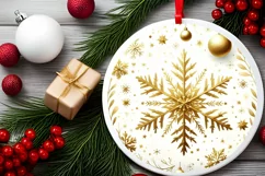 Round Christmas Ornament Sublimation|Clipart Product Image 2