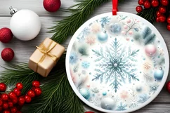 Round Christmas Ornament Sublimation|Clipart Product Image 2
