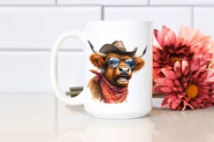 Cow Enthusiastic Highland Cow Cowboy Hat | Clipart Product Image 2