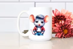 Watercolor Mouse Portrait, Transparent PNG Product Image 2