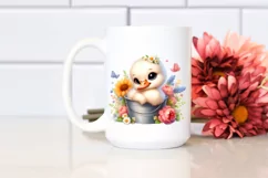 Cute Smiling Swan with Flowers | Sublimation | Clipart Product Image 2
