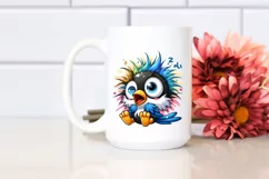Colorful Baby Magpie | Sublimation Clipart Product Image 2