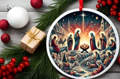 Round Christmas Ornament Sublimation|Clipart Product Image 2
