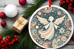 Round Christmas Ornament Sublimation|Clipart Product Image 1