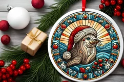 Round Christmas Ornament Sublimation|Clipart Product Image 1