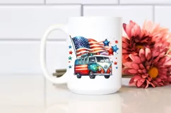 Vintage Vibrant Campervan Stars Clipart Product Image 2