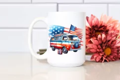 Vintage Vibrant Campervan Stars Clipart Product Image 2