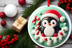 Round Christmass Ornament PNG Product Image 2
