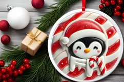 Round Christmas Ornament Sublimation|Clipart Product Image 1