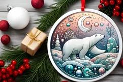 Round Christmas Ornament Sublimation|Clipart Product Image 1