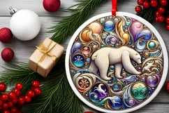 Round Christmas Ornament Sublimation|Clipart Product Image 1