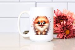 Funny Crazy Watercolor Pomeranian | Clipart Product Image 2