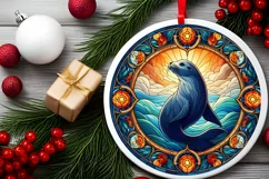 Round Christmas Ornament Sublimation|Clipart Product Image 1
