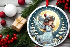 Round Christmas Ornament Sublimation|Clipart Product Image 1