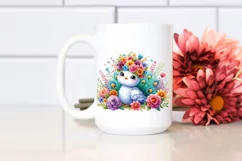 Cartoon-Style Watercolor Peacock Flower Crown Clipart Product Image 2