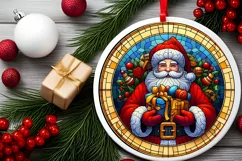 Round Christmas Ornament Sublimation|Clipart Product Image 1