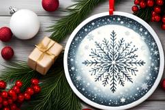 Round Christmass Ornament PNG Product Image 2