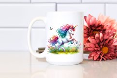 Watercolor Baby Unicorn Sprinkling Tea PNG Product Image 2