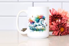 Watercolor Baby Unicorn Sprinkling Tea PNG Product Image 2