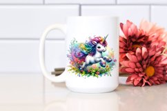 Watercolor Baby Unicorn Sprinkling Tea PNG Product Image 2
