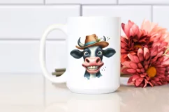 Cow Funny Watercolor Cow Hat | Clipart Product Image 2
