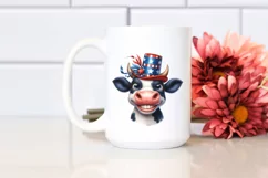 Enthusiastic Cow Portrait Wearing | Sublimation | Clipart Product Image 2