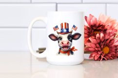 Enthusiastic Cow Portrait Wearing | Sublimation | Clipart Product Image 2