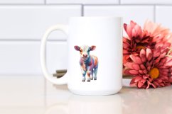 Watercolor Baby Cow Provencal Town PNG Product Image 2