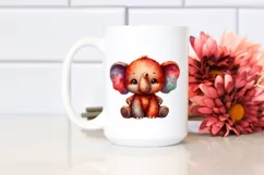 Vibrant Cute Baby Elephant | Watercolor Clipart Product Image 2