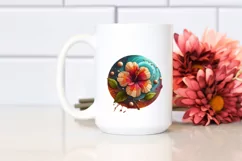 Abstract Wooden Hibiscus | Sublimation | Clipart Product Image 2