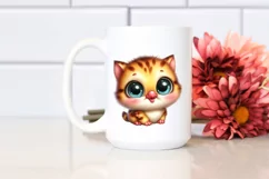 Funny Baby Cat Chick with Big Eyes Clipart Product Image 2