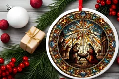 Round Christmas Ornament Sublimation|Clipart Product Image 2