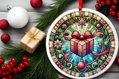Round Christmas Ornament Sublimation|Clipart Product Image 2