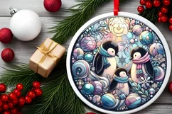 Round Christmas Ornament Sublimation|Clipart Product Image 2