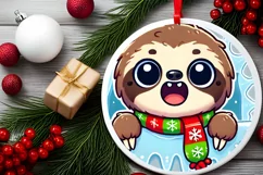 Round Christmas Ornament Sublimation|Clipart Product Image 1