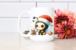 Baby Bee with Santa Hat PNG Product Image 2