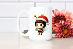 Baby Bee with Santa Hat PNG Product Image 2