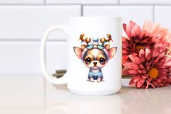 Baby Chihuahua with Reindeer Horns PNG Product Image 2