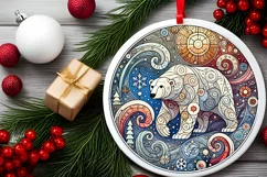 Round Christmas Ornament Sublimation|Clipart Product Image 1