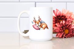 Colorful Cute Deer Sleeping Sublimation Clipart Product Image 2
