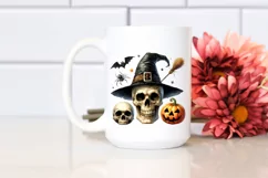 Funny Watercolor Halloween Sticker Clipart Product Image 2