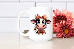 Cow Confused Bow Cow Portrait | Clipart Product Image 2