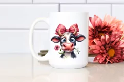 Cow Funny Bow Cow Portrait | Clipart Product Image 2