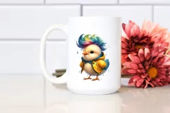 Proud Chicken with Cool Haircut, Raincoat Theme, PNG Product Image 2