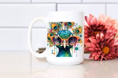 Quirky Colorful Peacock Sunglasses | Sublimation | Clipart Product Image 2
